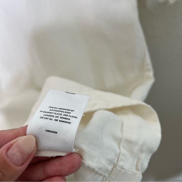 Anthropologie Maeve Linen Cotton Blend Ruffle Sleeve Shift Dress Womens Size XS - Picture 10 of 10